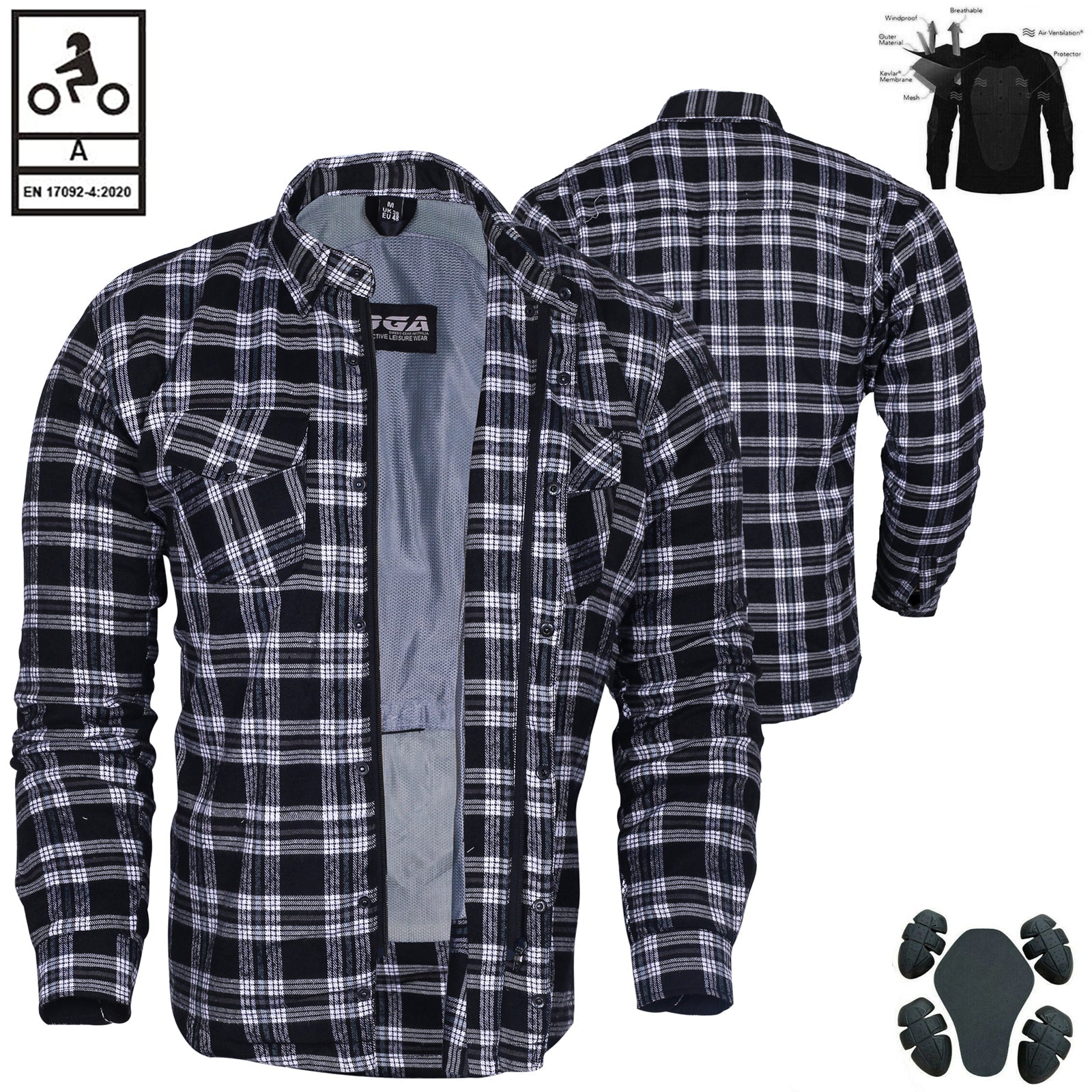 Bikers Gear Australia Timber HD Moto foderata con camicia in Kevlar