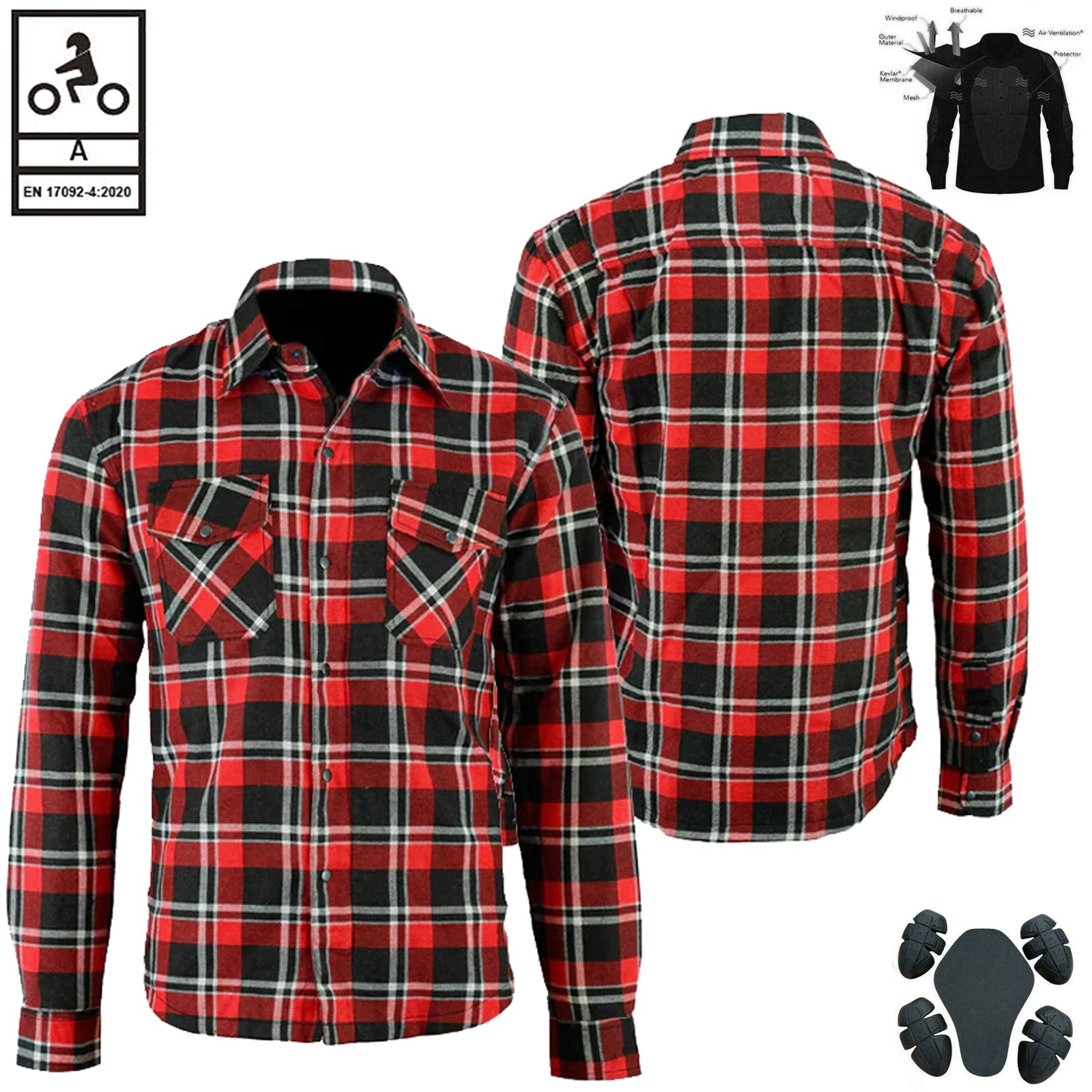 Bikers Gear Australia Timber HD Moto foderata con camicia in Kevlar