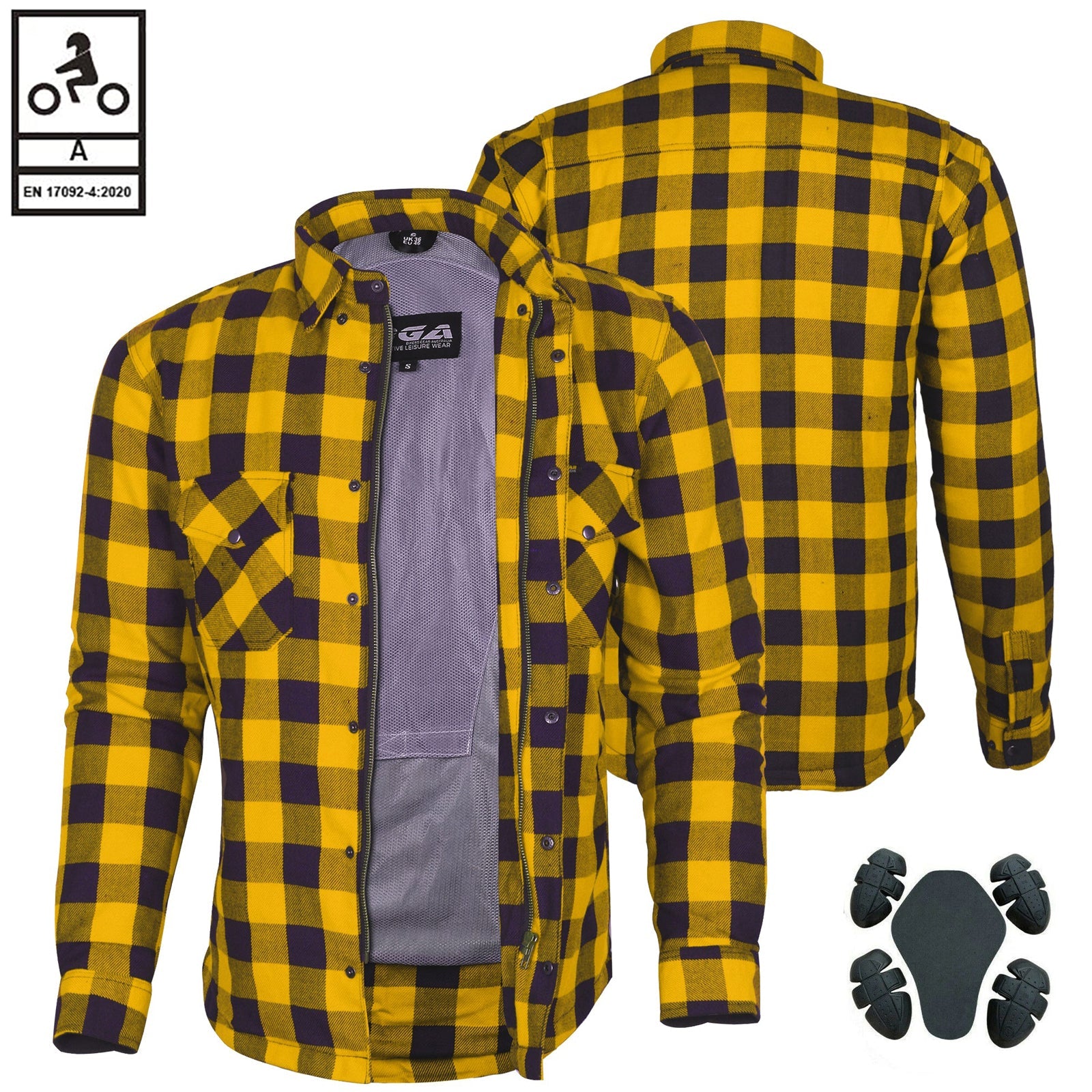 Bikers Gear Australia Exo Camicie protettive in flanella da moto in Kevlar