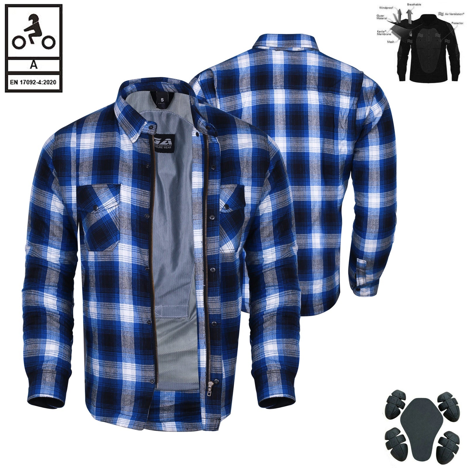 Bikers Gear Australia Timber HD Moto foderata con camicia in Kevlar