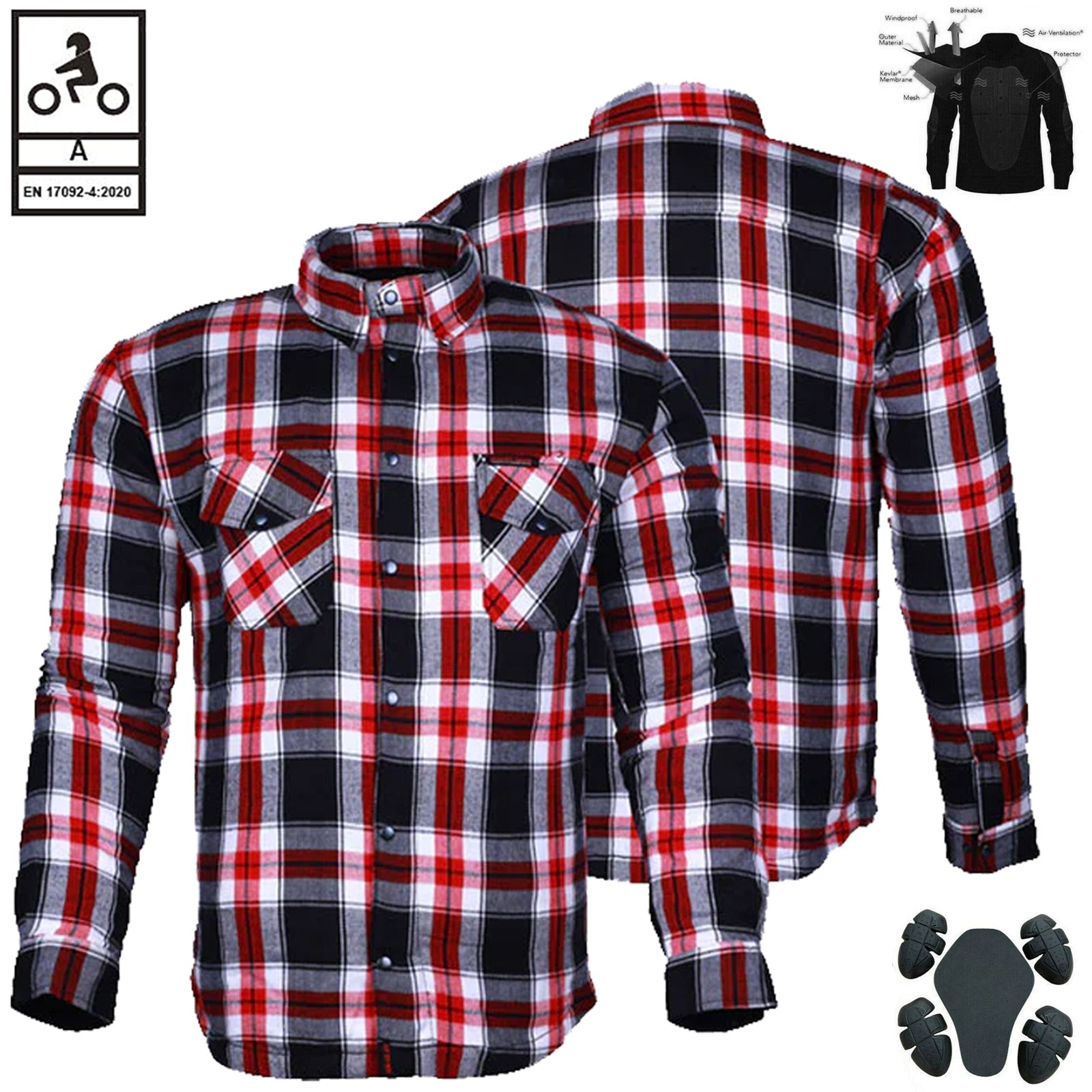 Bikers Gear Australia Timber HD Moto foderata con camicia in Kevlar