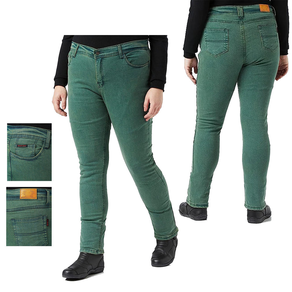 Bikers Gear Australia New Ladies Stretch Kevlar Lined Protective Motorcycle Jeans with Removable CE 1621-1 Armour