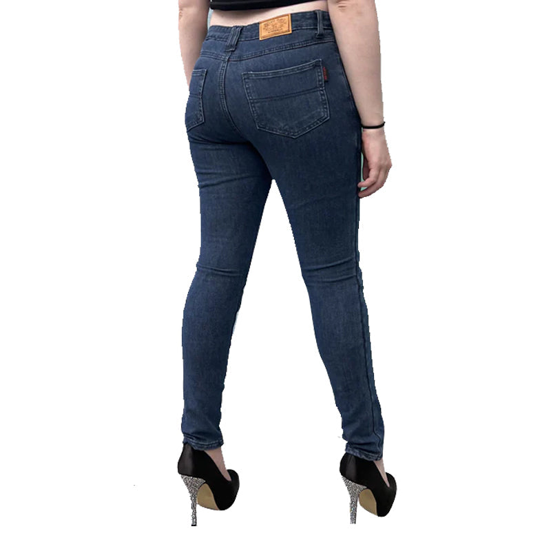 Bikers Gear Australia Storm Womens Motorcycle Protective Jeans Blue