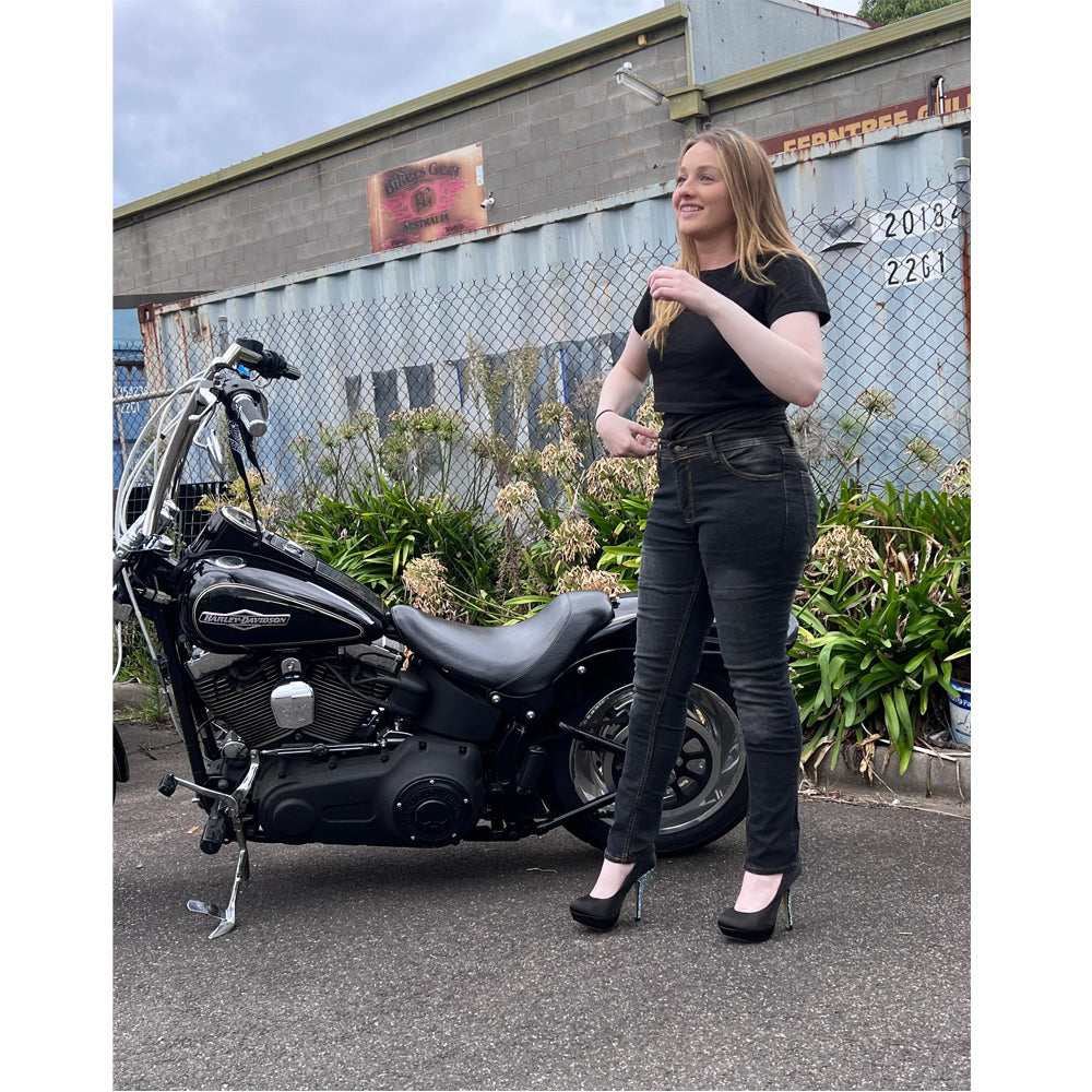 Bikers Gear Australia Storm Womens Motorcycle Jeans Grey