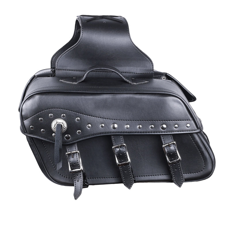 Bikers Gear Australia Fender Studded Leather Motorcycle Saddlebag