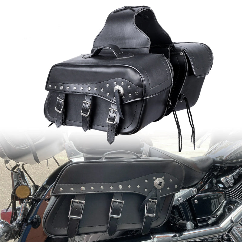 Bikers Gear Australia Fender Studded Leather Motorcycle Saddlebag