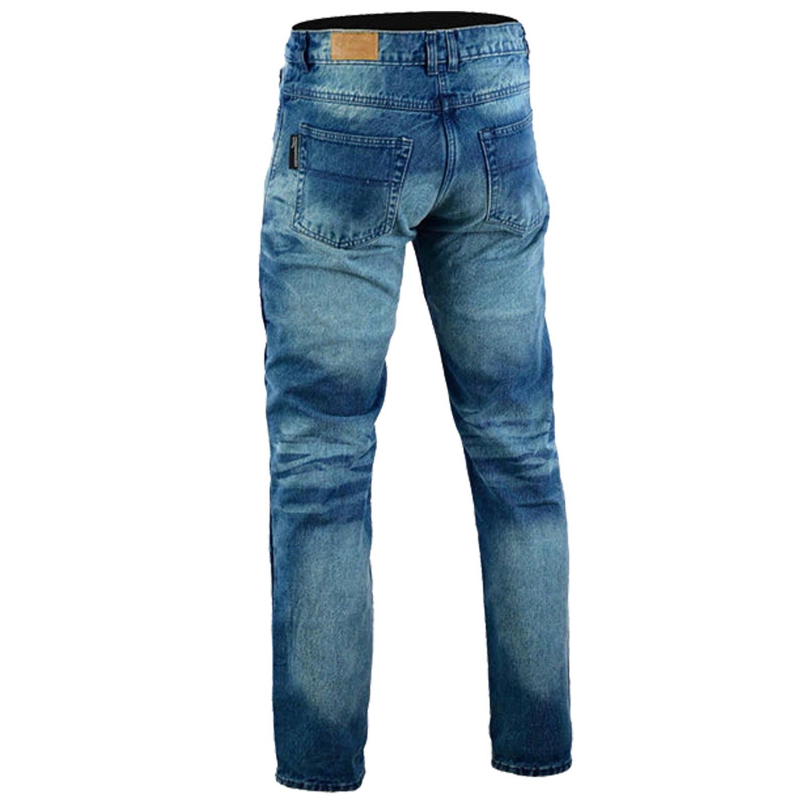 BGA Racoon Mens Motorcycle Protective Stonewash Jeans Blue
