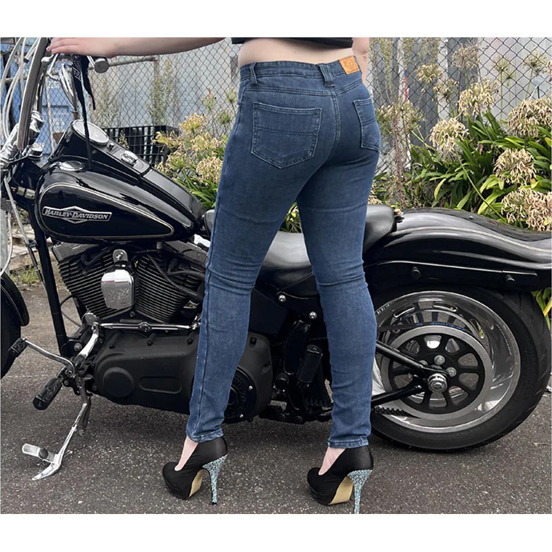 Bikers Gear Australia Storm Womens Motorcycle Protective Jeans Blue