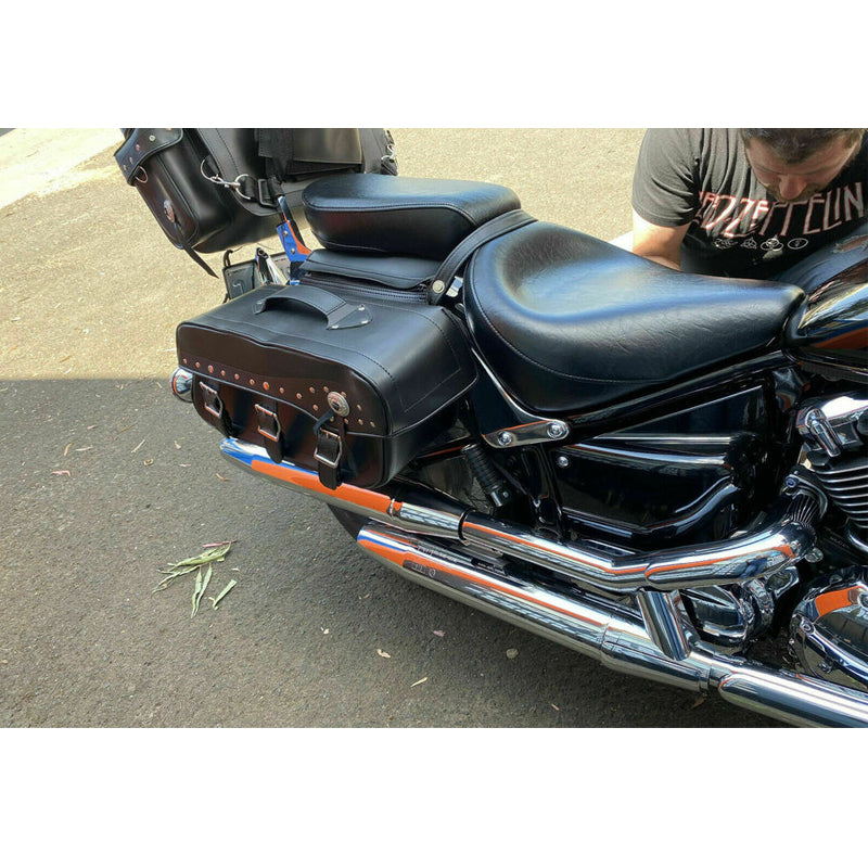 Bikers Gear Australia Fender Studded Leather Motorcycle Saddlebag