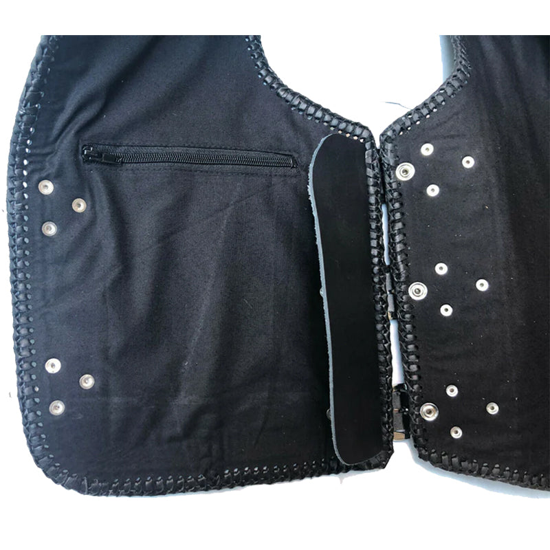 Bikers Gear Australia Albany HD 3mm Motorcycle Club Vest Black