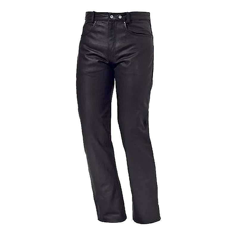 Pantaloni In Pelle Elasticizzati Per Moto - Stile Biker Steampunk, Slim Fit, Con Tasche, Comodi E Alla Moda