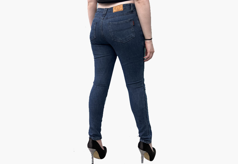 Bikers Gear Australia Storm Womens Motorcycle Lined with Kevlar Jeans Blue