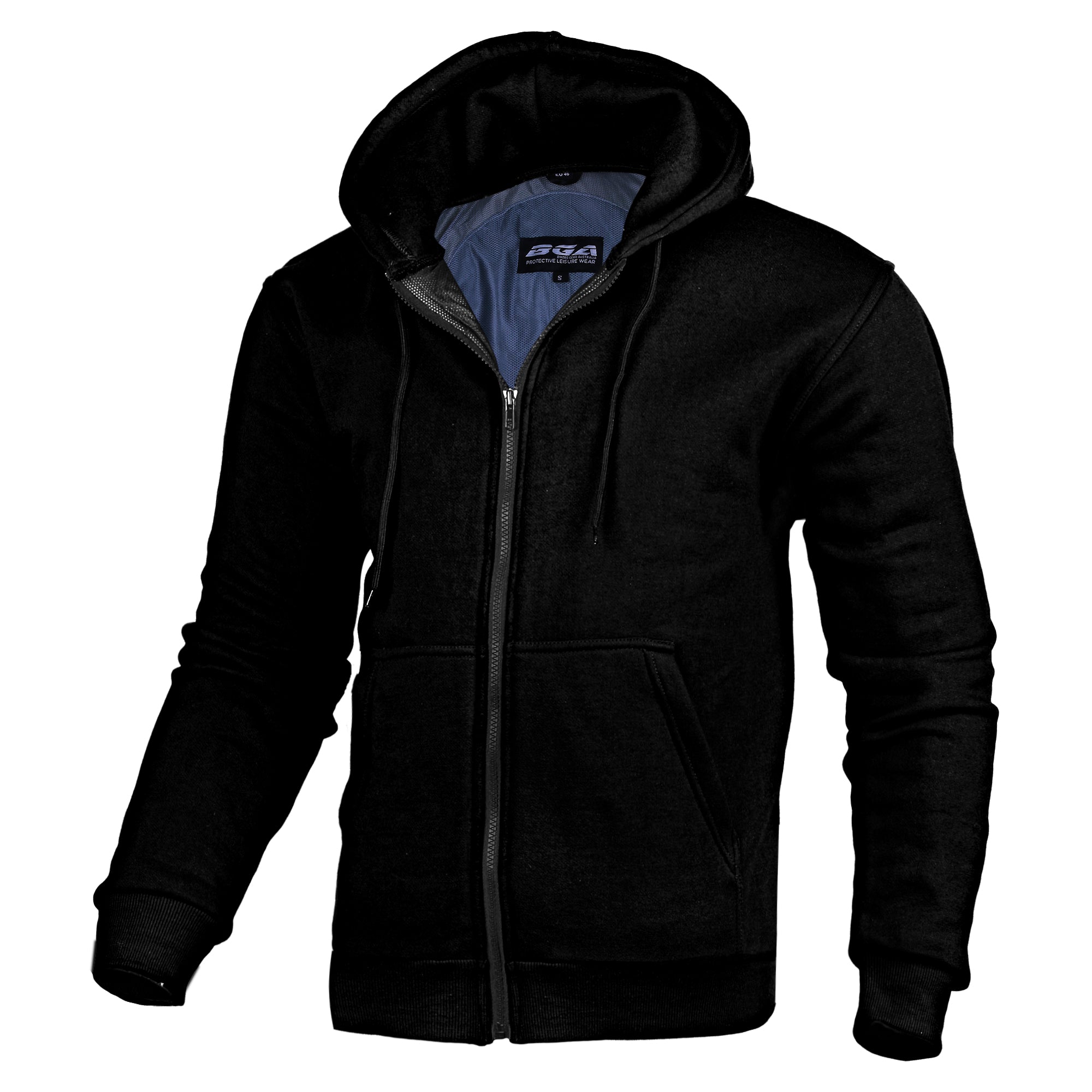 bikers gear australia hoodie Bikers Gear Australia Alpha Motorcycle Hoodie Lined with Kevlar Black