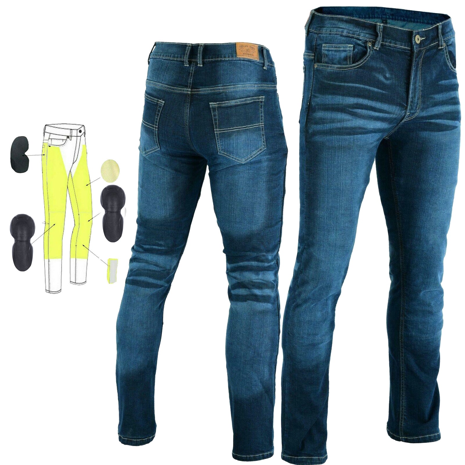 Jeans Moto Uomo Con Protezioni – Pantaloni Rinforzati Con Armature Ginocchia